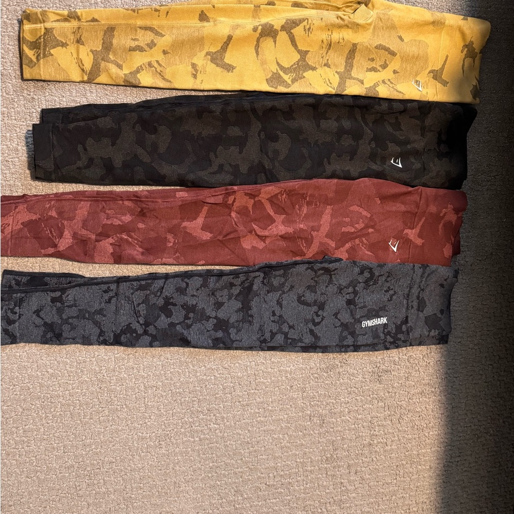 Gymshark Women's Leggings - Yellow, Black, Red, Gray